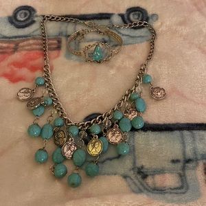 Bead necklace and bracelet set